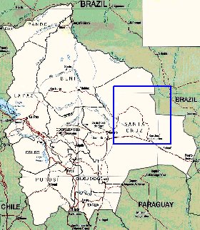 Administrativa mapa de Bolivia