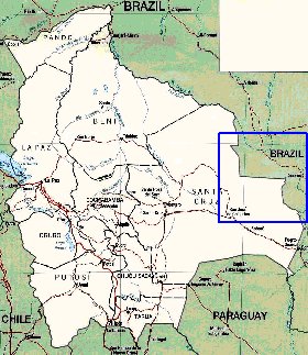 Administrativa mapa de Bolivia