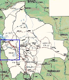 Administrativa mapa de Bolivia