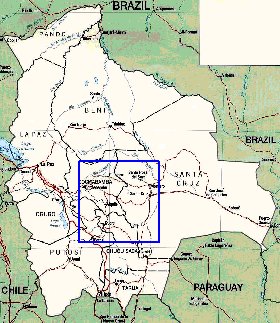 Administrativa mapa de Bolivia