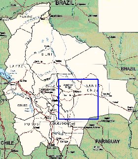 Administrativa mapa de Bolivia