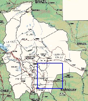 Administrativa mapa de Bolivia