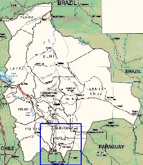 Administrativa mapa de Bolivia