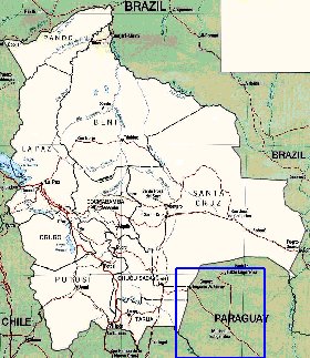 Administrativa mapa de Bolivia