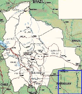 Administrativa mapa de Bolivia