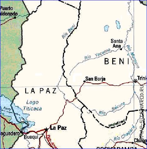 Administrativa mapa de Bolivia