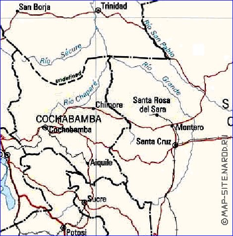 Administrativa mapa de Bolivia