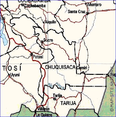 Administrativa mapa de Bolivia