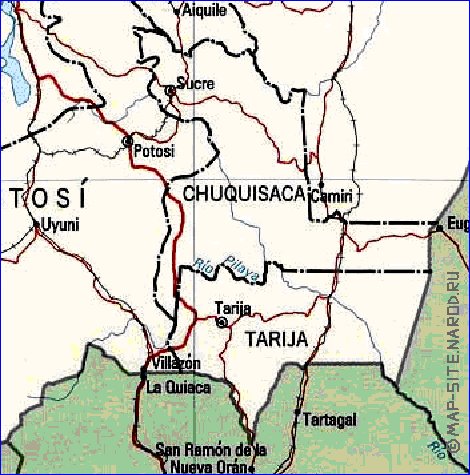 Administrativa mapa de Bolivia