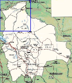 Administrativa mapa de Bolivia