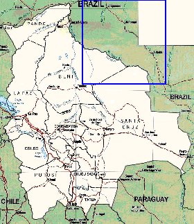 Administrativa mapa de Bolivia