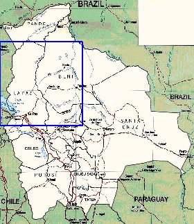 Administrativa mapa de Bolivia