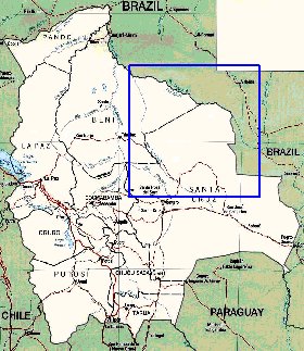 Administrativa mapa de Bolivia