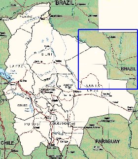 Administrativa mapa de Bolivia