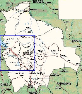 Administrativa mapa de Bolivia