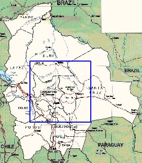 Administrativa mapa de Bolivia