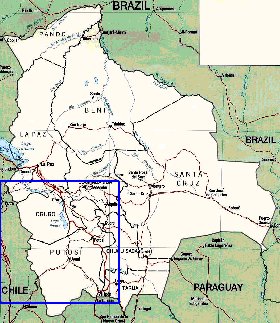 Administrativa mapa de Bolivia