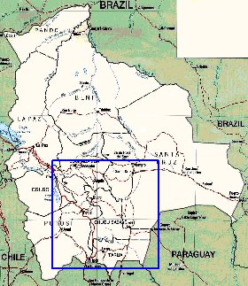 Administrativa mapa de Bolivia