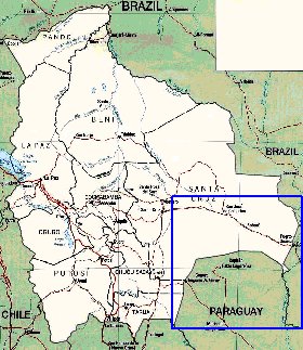 Administrativa mapa de Bolivia