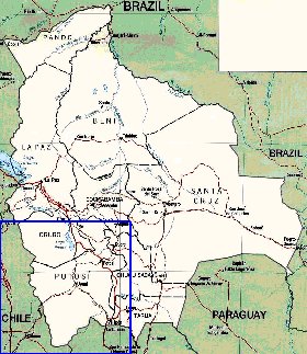 Administrativa mapa de Bolivia