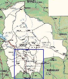 Administrativa mapa de Bolivia