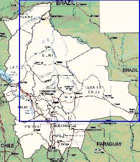 Administrativa mapa de Bolivia