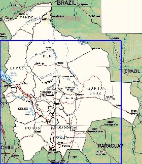 Administrativa mapa de Bolivia