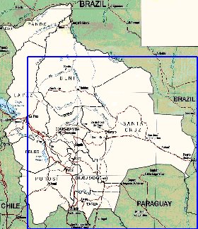 Administrativa mapa de Bolivia