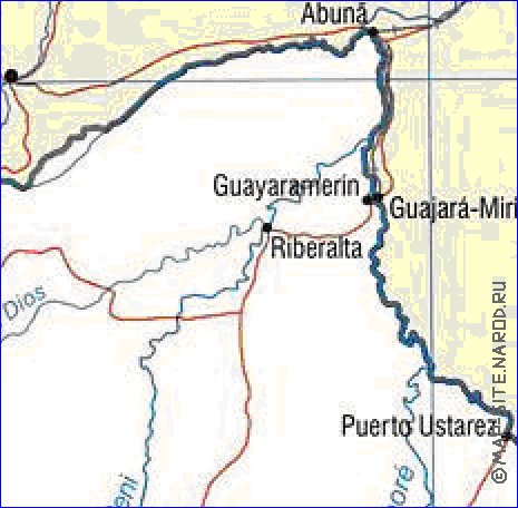 mapa de Bolivia em ingles