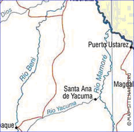 mapa de Bolivia em ingles