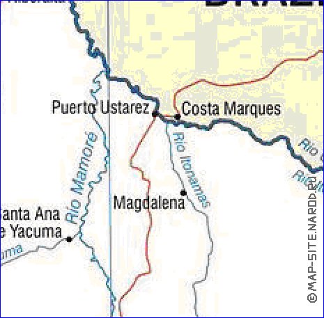 mapa de Bolivia em ingles