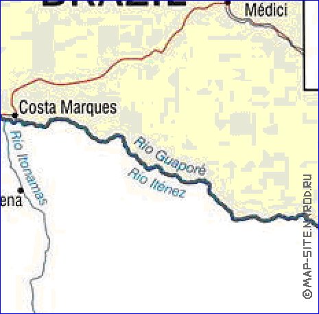 mapa de Bolivia em ingles