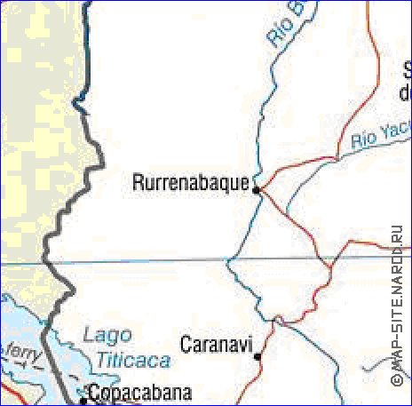 mapa de Bolivia em ingles