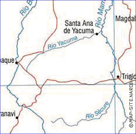 carte de Bolivie en anglais