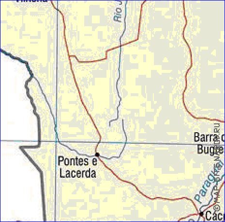 carte de Bolivie en anglais