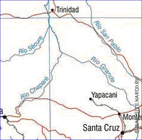 carte de Bolivie en anglais