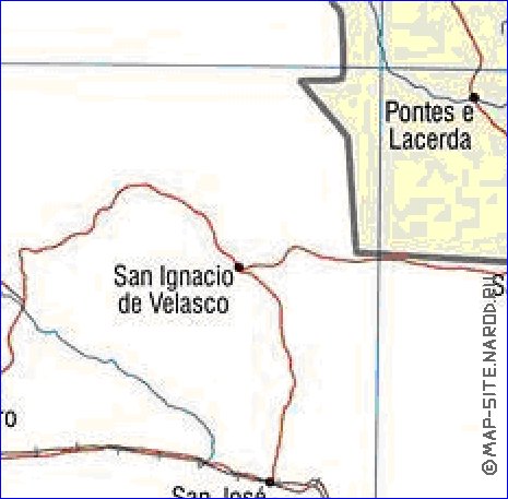 mapa de Bolivia em ingles