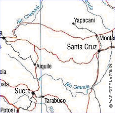 mapa de Bolivia em ingles