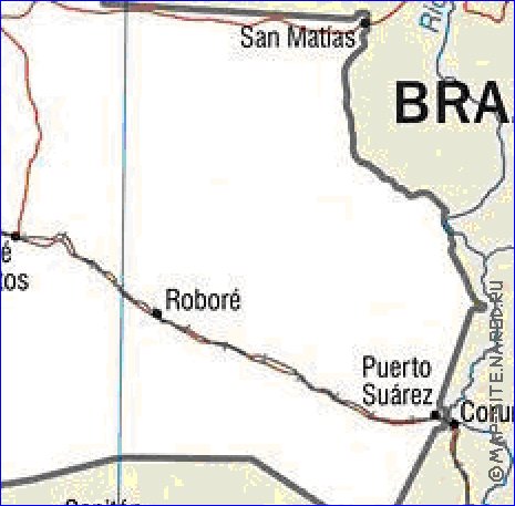 mapa de Bolivia em ingles