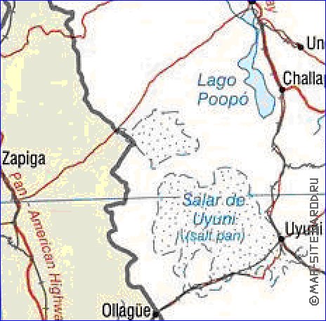 mapa de Bolivia em ingles