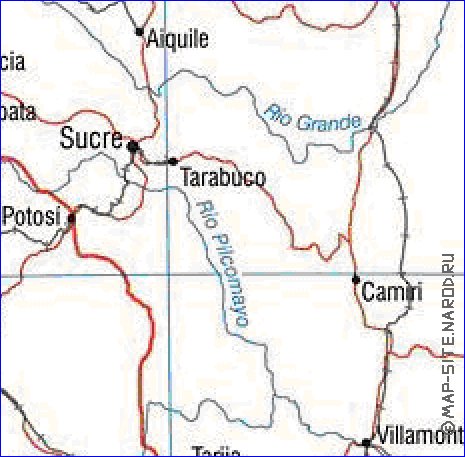 mapa de Bolivia em ingles