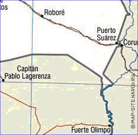 mapa de Bolivia em ingles