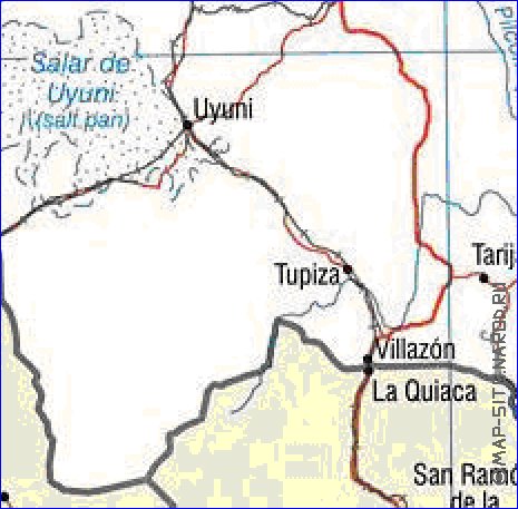 mapa de Bolivia em ingles