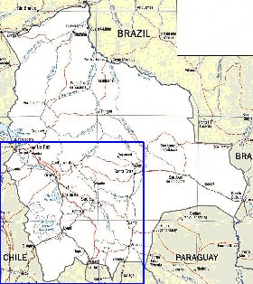 mapa de Bolivia em ingles