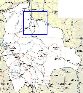 mapa de Bolivia em ingles