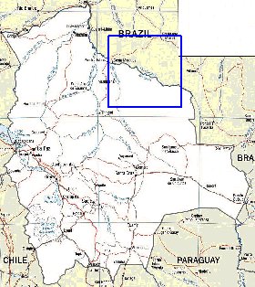 mapa de Bolivia em ingles