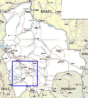 mapa de Bolivia em ingles