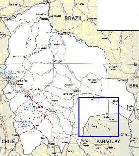 mapa de Bolivia em ingles