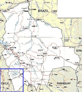 mapa de Bolivia em ingles