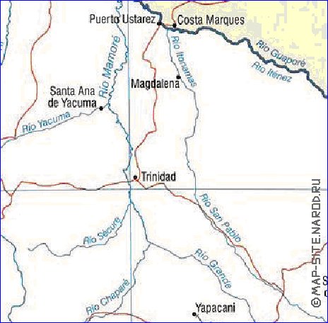 mapa de Bolivia em ingles